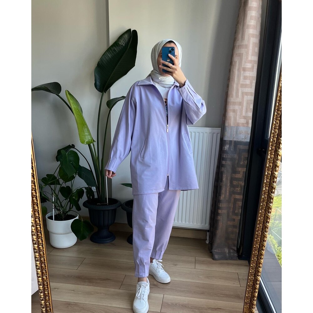 Lila Pens Detaylı Takım — fotoğraf 3