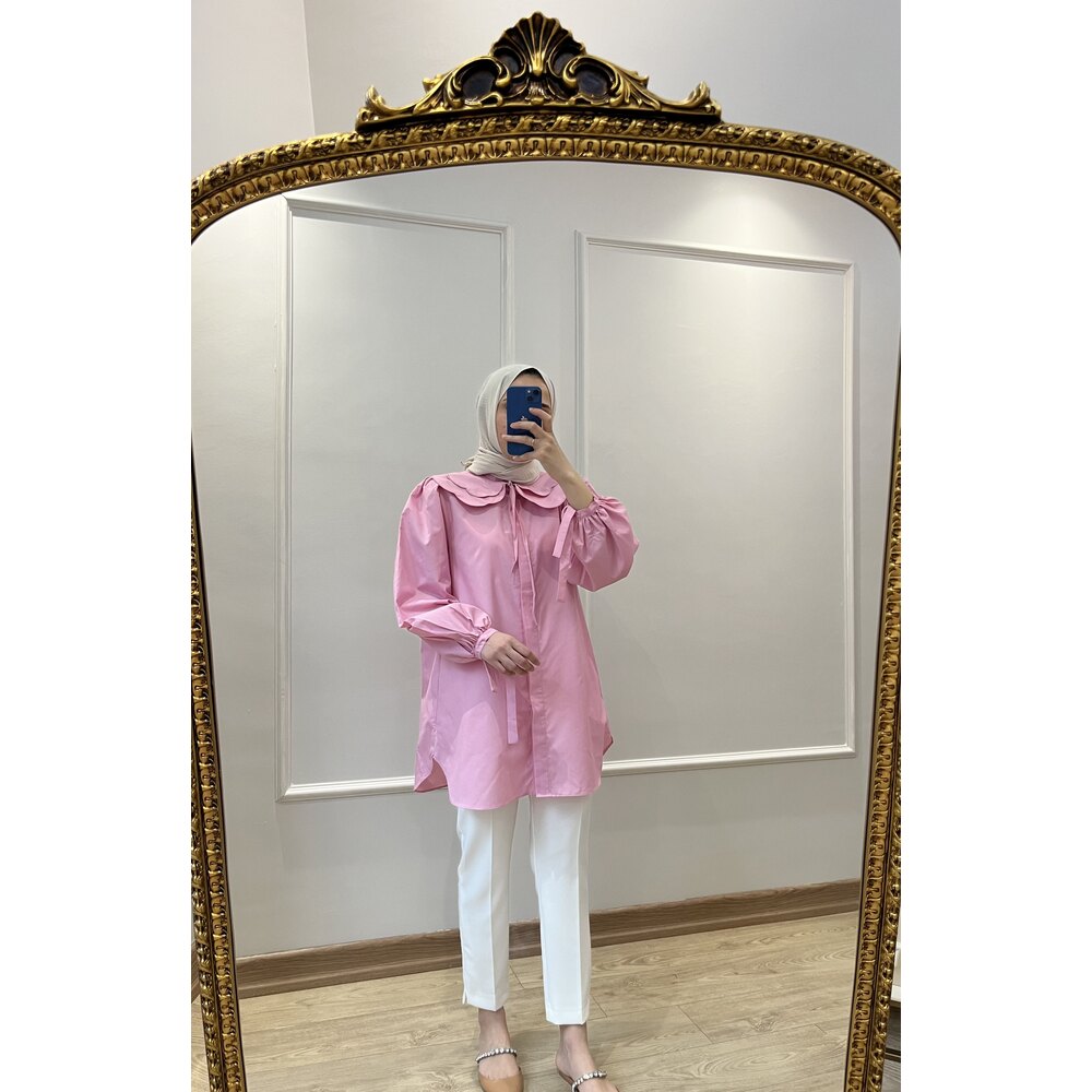 Seyyar yakalı gömlek pembe — fotoğraf 2