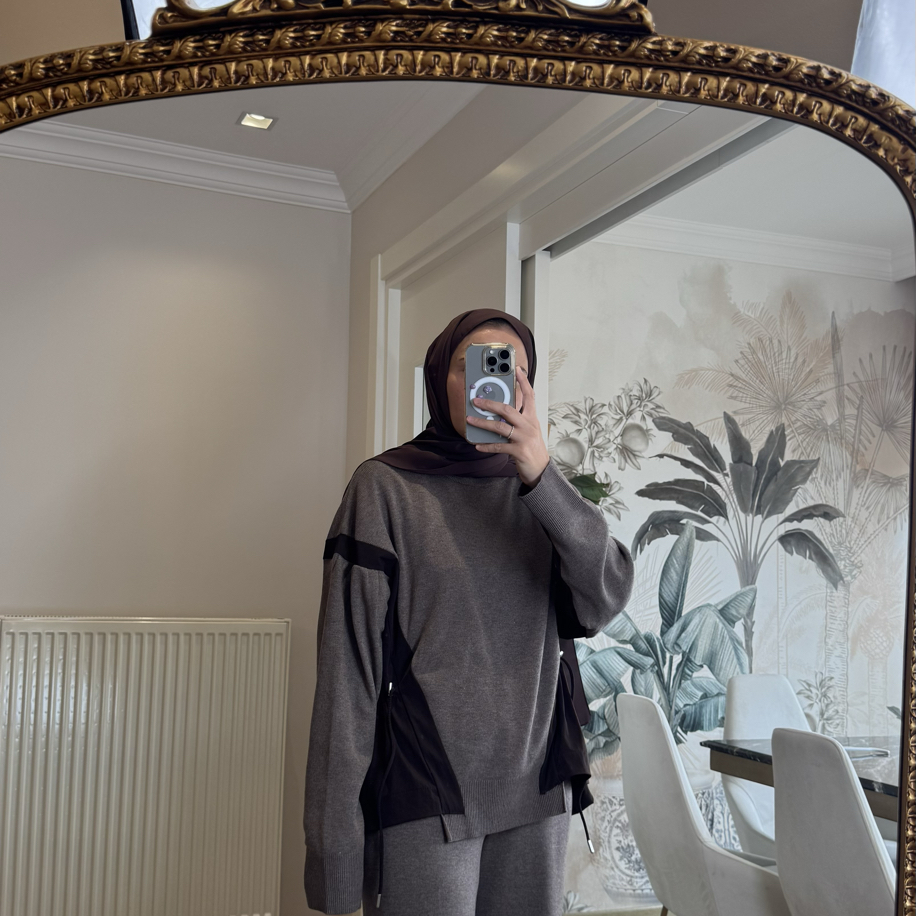 Paraşüt kumaş Detaylı Triko Takım — fotoğraf 4